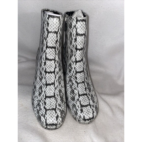 Justfab bootie Snake Platform 10 Animal Ankle Boot Francine Zip Sexy NWOT 8.5 - Picture 2 of 8